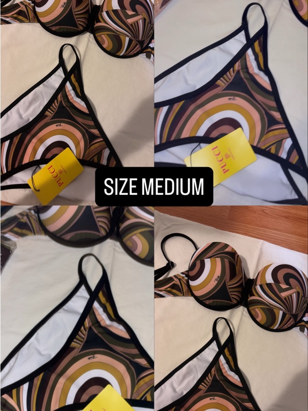 1 to 1 inspired Emilio Pucci Multicolor Swirl Bikini